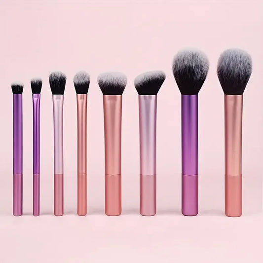8pcs Makeup Brush Kit Soft Synthetic Hair Make Up Brushes Foundation Blush Eyeshadow Cosmetic Makeup Tools